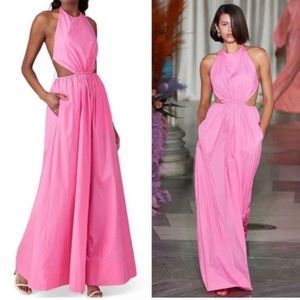 Staud Apfel Halter Cutout Dress in Wild Orchid